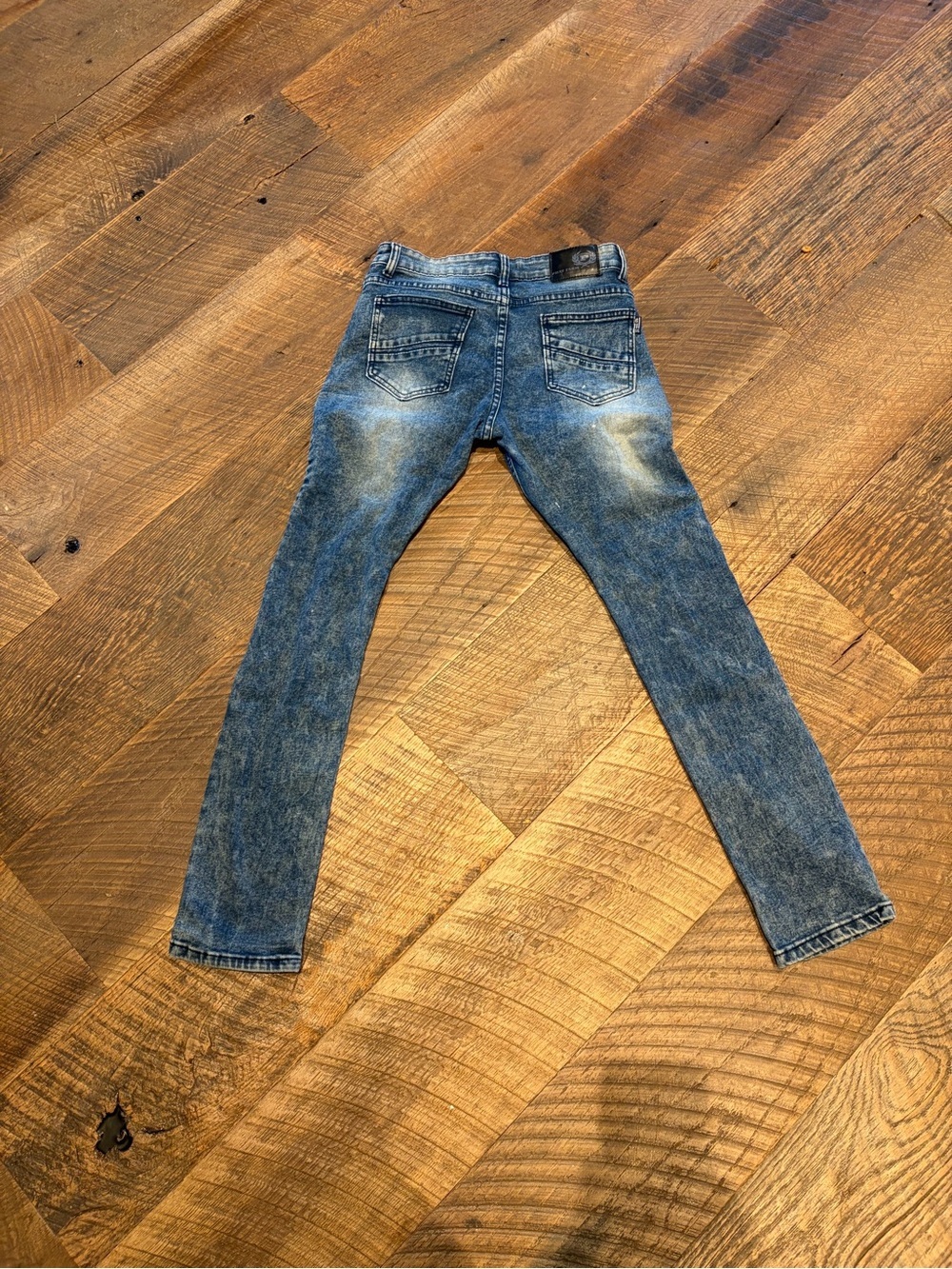 Y2K Phat Farm Moto Skinny Jeans Paint Splatter Biker Panel Stretch 27